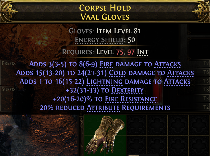 Corpse Hold Vaal Gloves