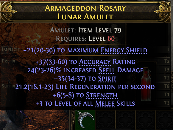 Armageddon Rosary Lunar Amulet