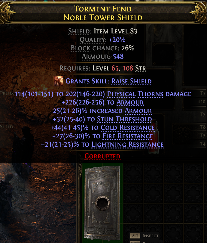 Torment Fend Noble Tower Shield
