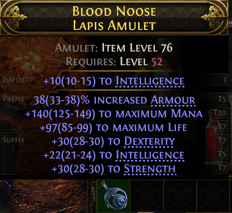 Blood Noose Lapis Amulet