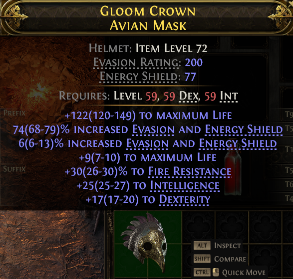 Gloom Crown Avian Mask