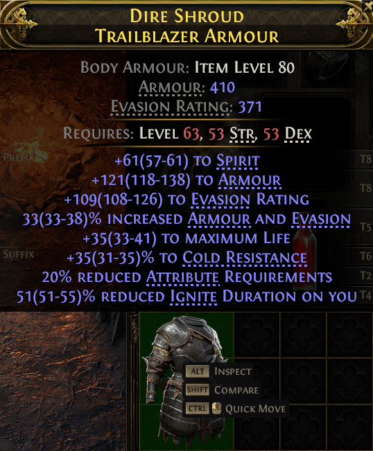 Dire Shroud Trailblazer Armour