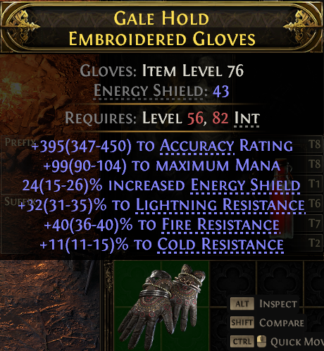 Gale Hold Embroidered Gloves