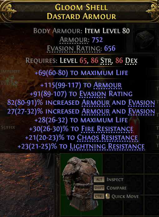 Gloom Shell Dastard Armour