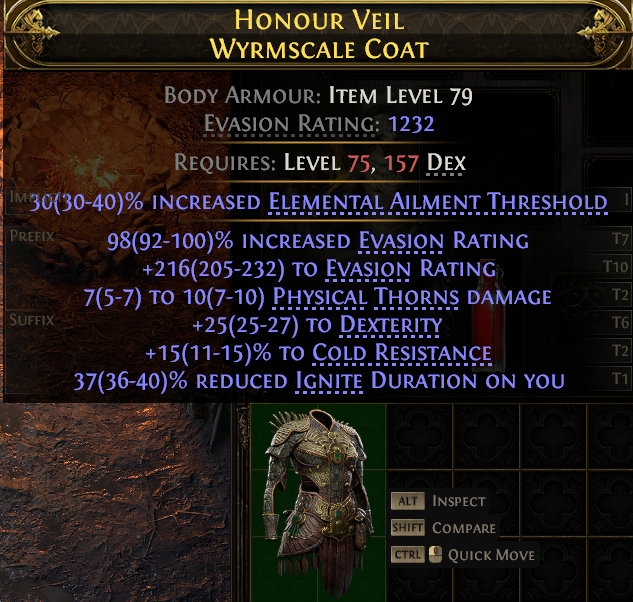 Honour Veil Wyrmscale Coat