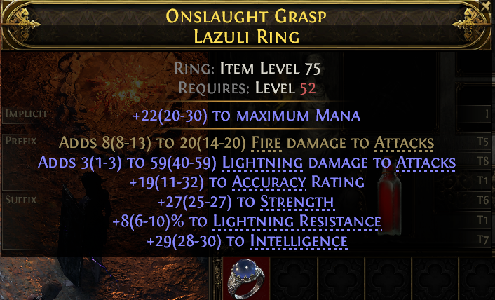 Onslaught Grasp Lazuli Ring