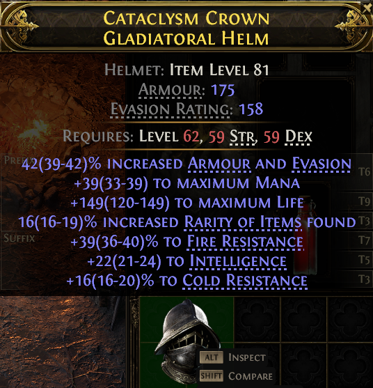 Cataclysm Crown Gladiatoral Helm